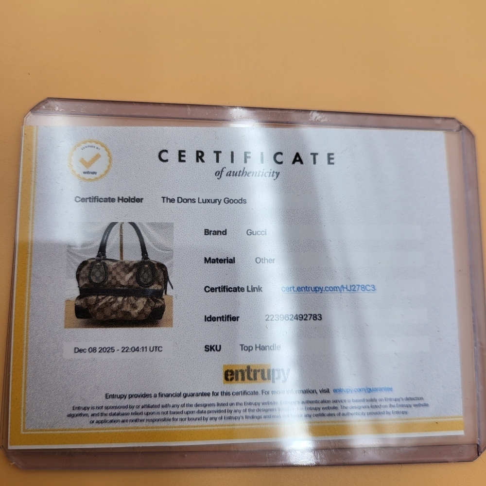 GUCCI GG Crystal Hand Bag Coated Canvas..Authentic..w/COA - Picture 12 of 17